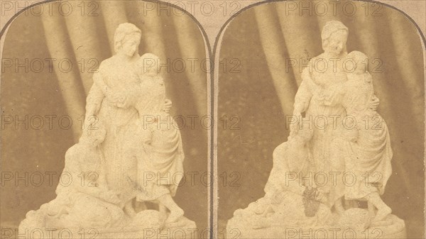 Pair of Early Stereograph Views of British Statues, 1850s-1910s.
