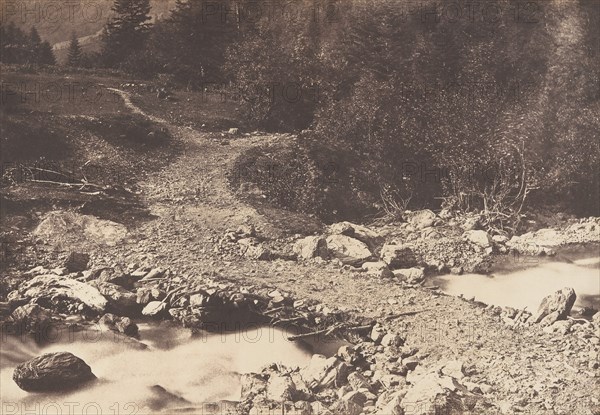 Pont de l'ardoise pris en revenant de la cascade des Parisiens, Luchon, 1853.