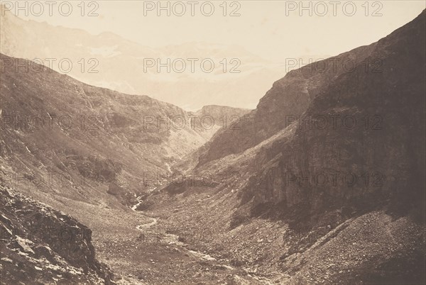 Gorge d'Estaubé prise des gloriettes d'Héas, St-Sauveur, 1853.