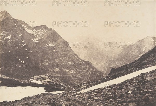 Vue de la partie de la Maladetta et des montagnes du haut du port de Vénasque, 1853.