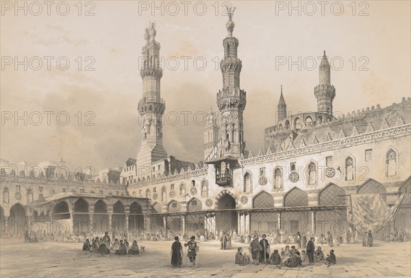 22. Cour de la Mosquée el Ahzar, au Kaire, 1843.