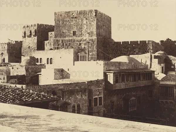 Jérusalem. Tour de David avec ses grandes assises salomoniennes, 1860 or later.