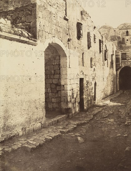 IVe Station. Jésus rencontre sa très Sainte Mère. Cette station est située a quelques pas a peine de la précédente. La tradition la place a l'arcade que l'on voit représentée ici, 1860 or later.