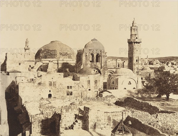 Jérusalem. état actuel du dôme, du St. Sépulcre et Minaret d'Omar, 1860 or later.