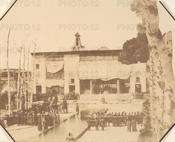 [Golestan, Le Salon et Fete de l'equinode, Teheran, Iran (le Pavillion du Trone)], 1840s-60s.
