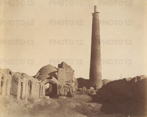 [Minaret of the Chief Mosque at Damghan, 1026-1029], 1840s-60s.