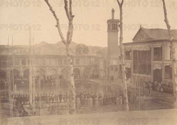 [Palace of the Shah, Paying respects to the Shah/Fete de Salam, Teheran, Iran [same as 12] ], 1840s-60s.