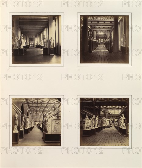 [Views of Greek Sculpture Court including Bust of Minerva], ca. 1859.