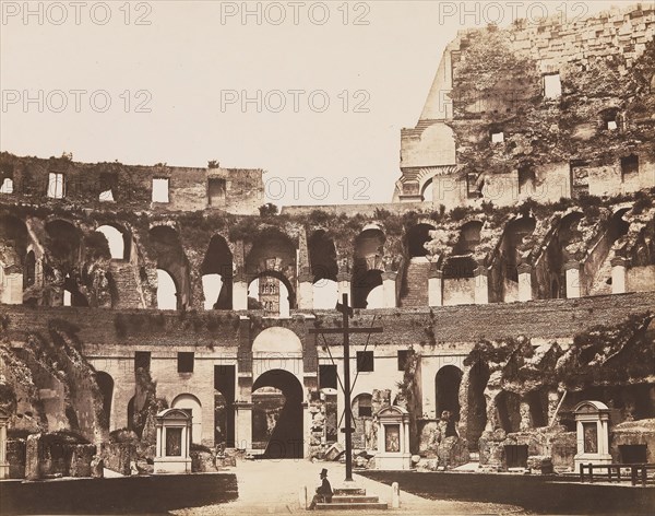 Interno del Colosseo, ca. 1855.