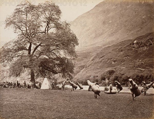 Mussucks for Crossing the Beas River Below Bajoura, 1866.