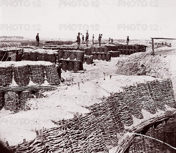 Fort Sedgwick in front of Petersburg, 1864. Formerly attributed to Mathew B. Brady.