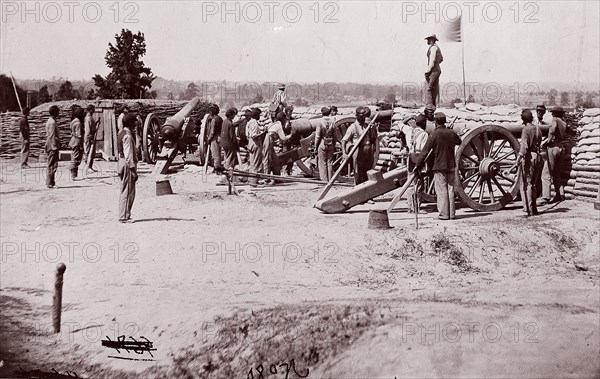 Colored Battery, Petersburg, June, 1864. Formerly attributed to Mathew B. Brady.