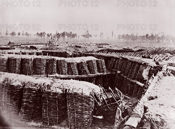 Fort Sedgwick near Petersburg, interior, 1864. Formerly attributed to Mathew B. Brady.