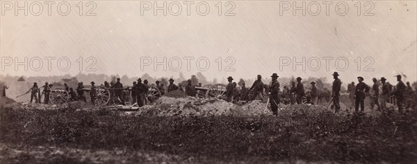 Pennsylvania Light Artillery, Battery B, Petersburg, Virginia, 1864. Formerly attributed to Mathew B. Brady.