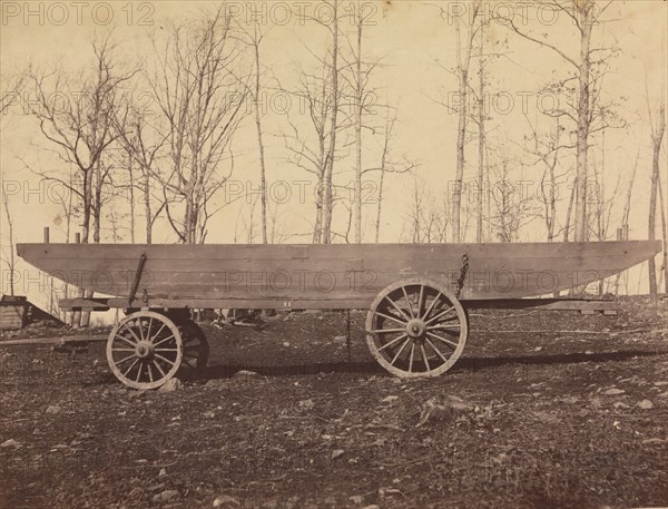 [Detachment of 50th N.Y. Volunteer Engineers, Pontoon Wagon and Saddle Boat], ca. 1864.