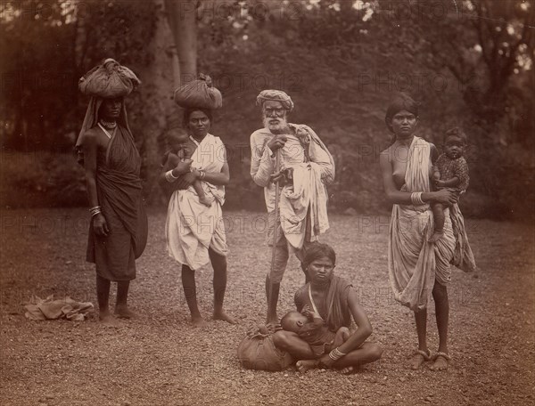 Old Man and Women with Children, One Nursing, 1860s-70s.