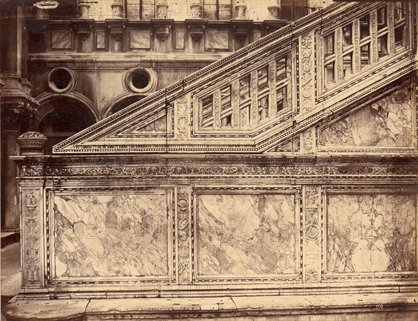 Marble Stairway Decorated with Architectural Sculpture, 1880s.