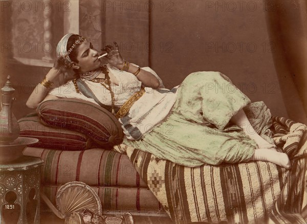 Reclining Woman Smoking, 1870-90.