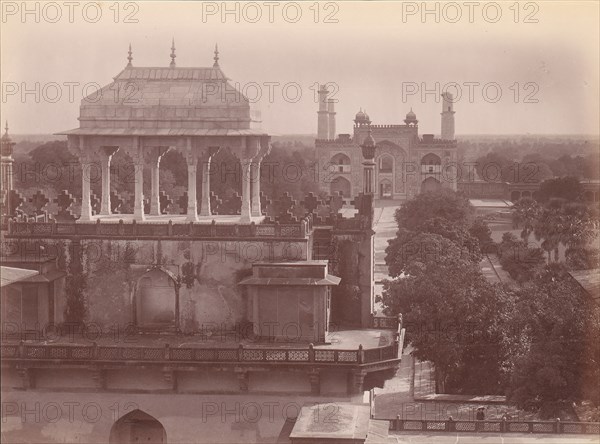 Akbar's Tomb and Gardens, Sikandra, India, 1860s-70s.
