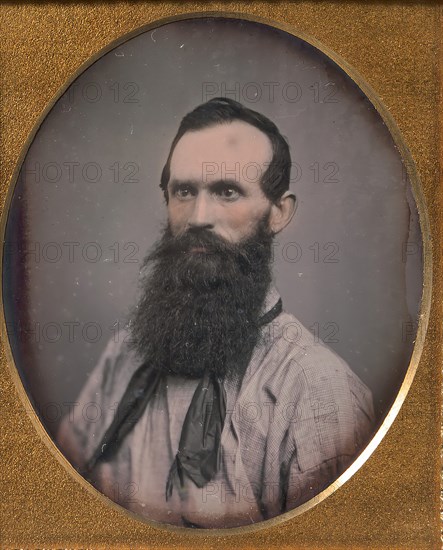 Bearded Man in Shirtsleeves and String Tie, 1850s.