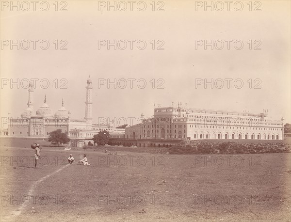 Asafi Mosque and the Bara Imambara, Lucknow, India, 1860s-70s.