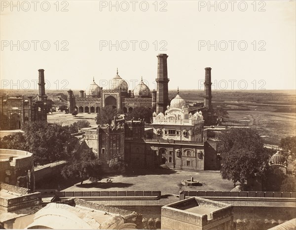 Runjeet Singh's Tomb and the Great Mosque at Lahore, 1858-61.