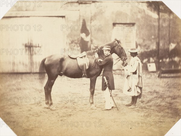 Captain Stuart and the horse 'Tortoiseshell', 1858-61.