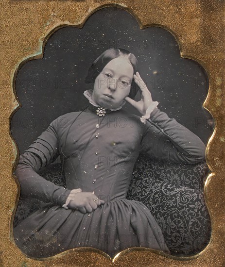 Seated Woman Wearing Glasses, 1850-55.