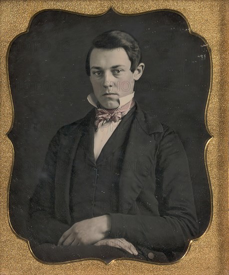 Young Man with Up-turned Collar and Bow Tie, 1850s.
