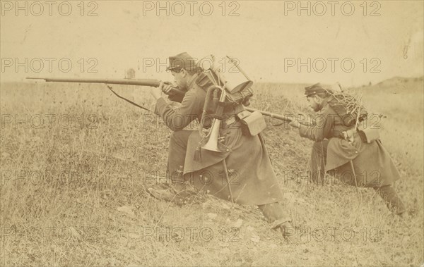 Soldier with Rifle and Bugle, 1880s-90s.