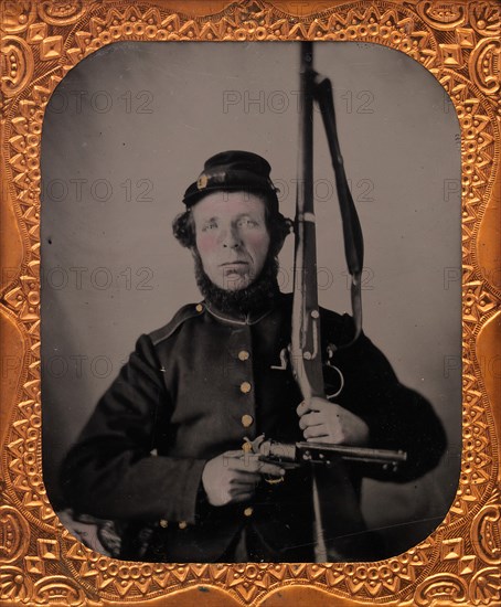 Union Private with Musket and Pistol, 1861-65.
