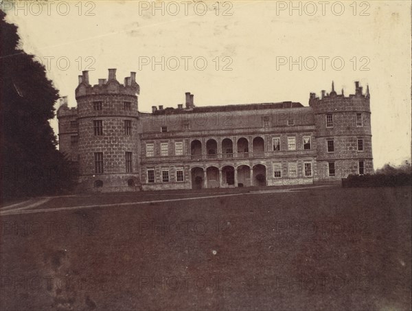 Castle with Round Towers Seen from the Grounds, 1850s.