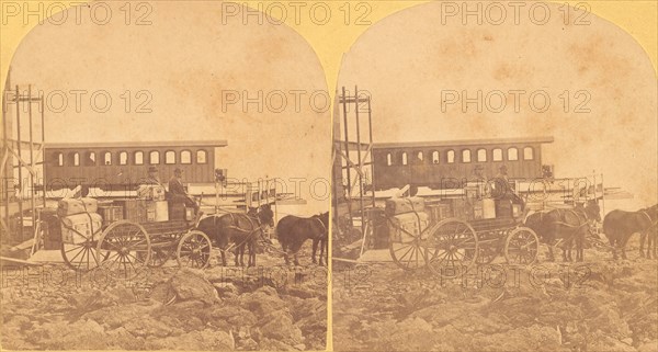 Group of 9 Stereograph Views of Carriages, Stagecoaches, and Wagons, 1860s-80s.
