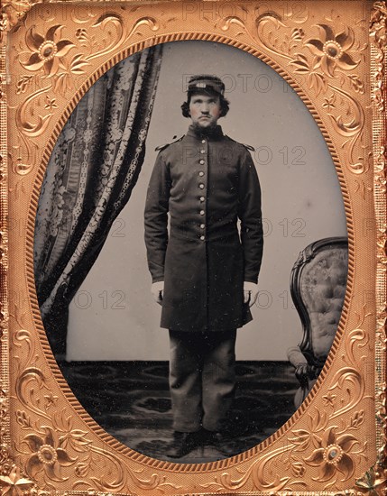 Union Officer Standing at Attention, 1861-65.