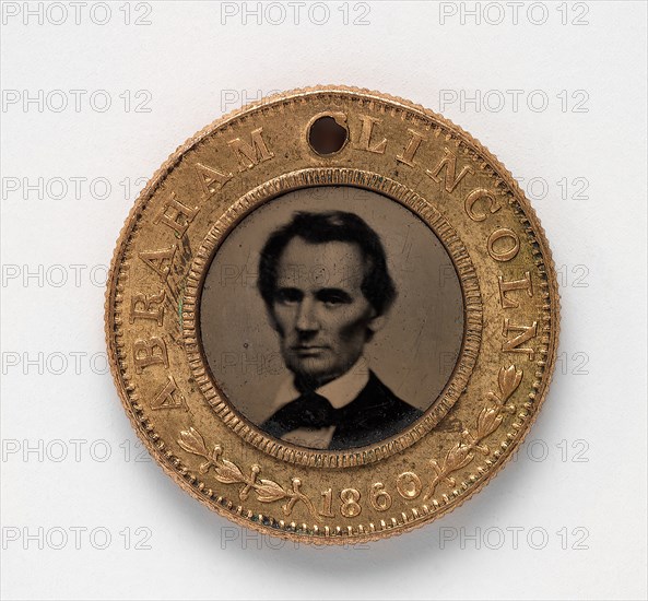Presidential Campaign Medal with portraits of Abraham Lincoln [and Hannibal Hamlin], 1860.
