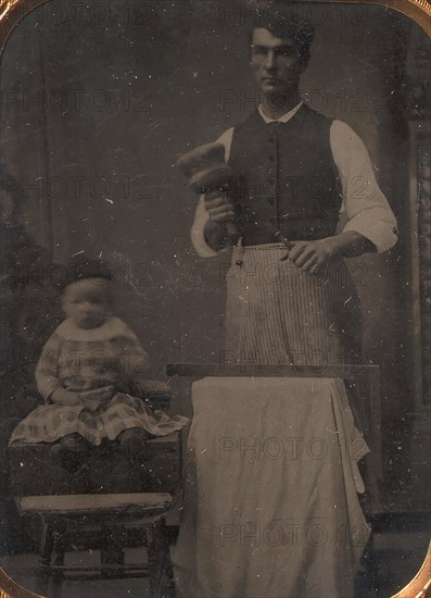 Stonecutter with Child, 1860s-70s.