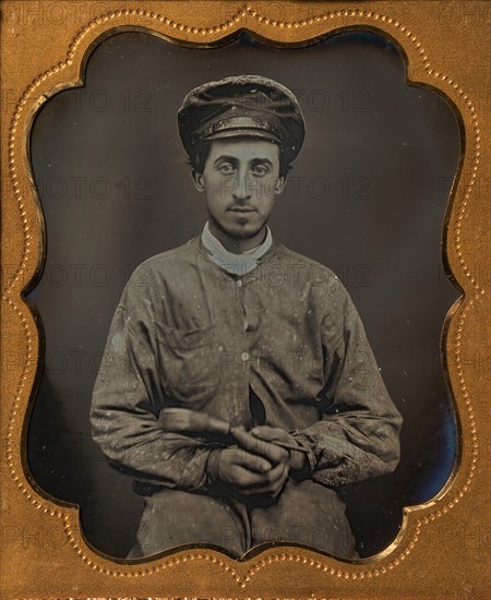 House Painter Wearing a Cap and Holding a Paint Brush, 1850s.