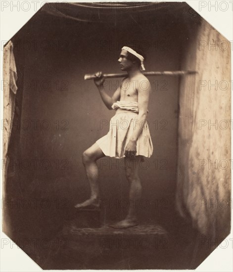 [Male Nude in Studio], late 1850s.
