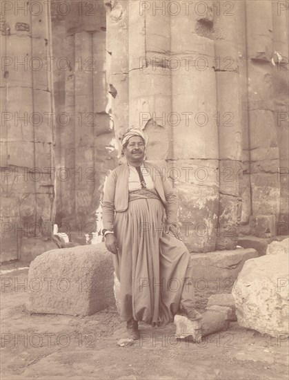 Dragoman in Temple, 1880s.