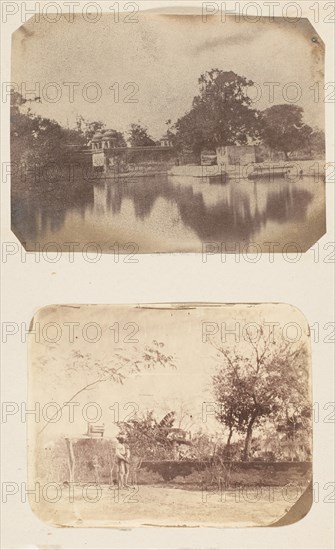 Tank at Umballa; The garden at Umballa, 1850s.