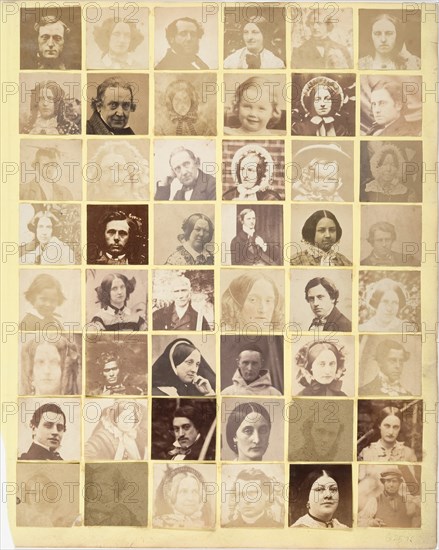 Album Page of Portraits, ca. 1855.