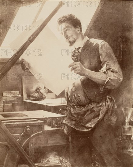 Portrait d'un graveur, 1860s-70s.