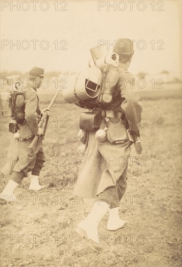 [Two Soldiers Packing Gear], 1890s.