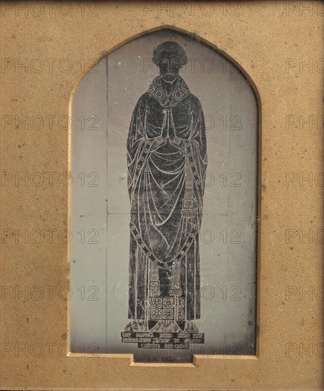 Copy of Brass Rubbing from the Tomb of Peter de Lacy, Rector of Northfleet and Prebendary of Swerdes, Dublin Cathedral, Ireland, ca. 1850.