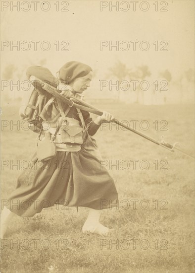 [Soldier Training with Bayonet], 1880s-90s.