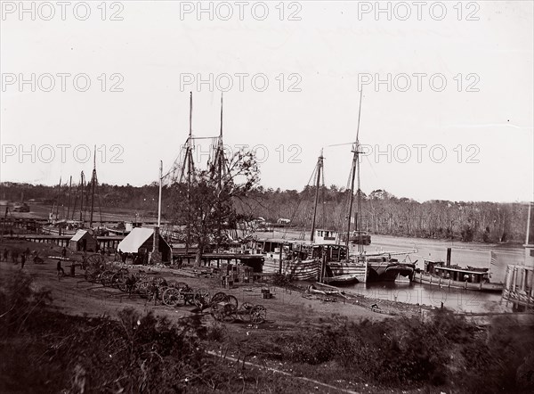 Broadway Landing, Appomattox River, 1864. Formerly attributed to Mathew B. Brady.