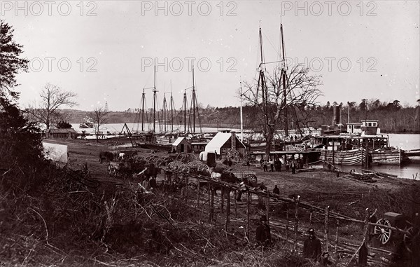 Broadway Landing, Appomattox River, 1864. Formerly attributed to Mathew B. Brady.