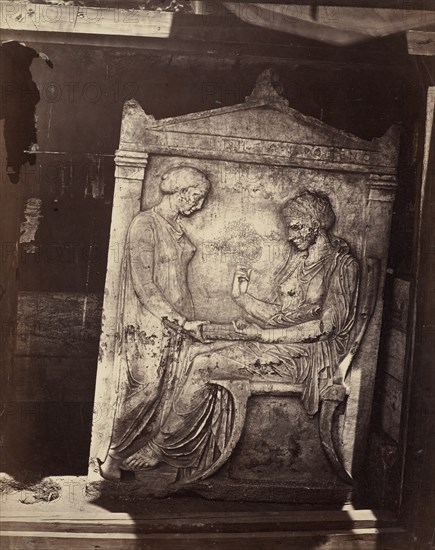 Stele from the Kerameikos Cemetery, Athens, early 1880s.