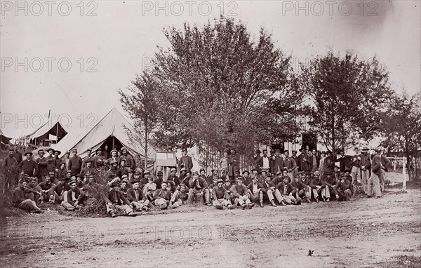 [Regiments - unidentified]. Brady album, p. 157, 1861-65. Formerly attributed to Mathew B. Brady.