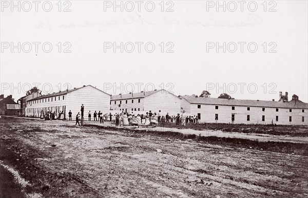 Barracks at Alexandria, Virginia, 1861-65. Formerly attributed to Mathew B. Brady.